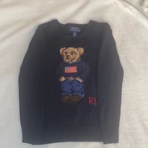 Polo Navy blue with knitted bear and RL sweater